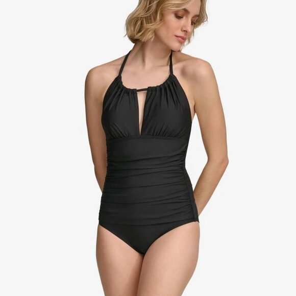 Calvin Klein Keyhole-Neck One-Piece Swimsuit | Size 6 | NWT | Tummy Control - Picture 1 of 5